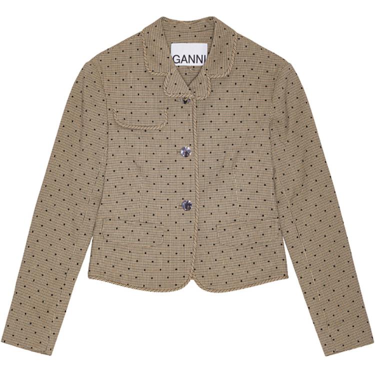 GANNI Фланелевый клетчатый пиджак, Tiger's Eye Stone
GANNI Фланелевый клетчатый пиджак, Tiger's Eye Stone