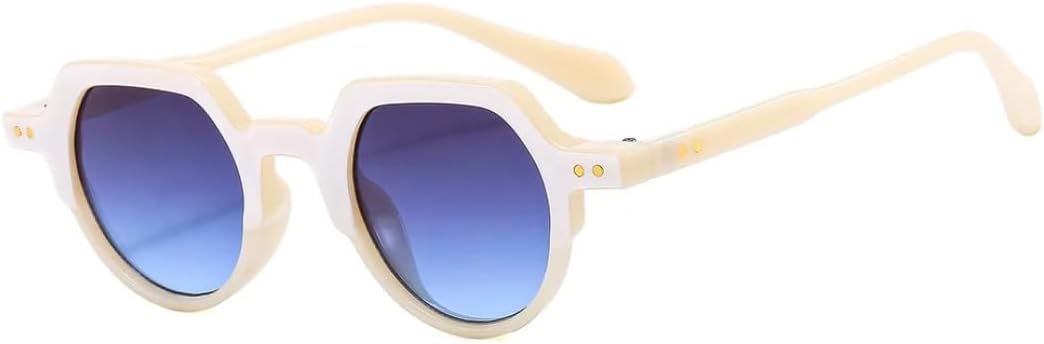 Модные маленькие солнцезащитные очки неправильной квадратной формы для женщин, ретро круглые с прозрачными линзами цвета океана, защита от УФ-излучения UV400 для мужчин, с заклепками, в стиле панк UATXTAU, White
Модные маленькие солнцезащитные очки неправильной квадратной формы для женщин, ретро круглые с прозрачными линзами цвета океана, защита от УФ-излучения UV400 для мужчин, с заклепками, в стиле панк UATXTAU, White