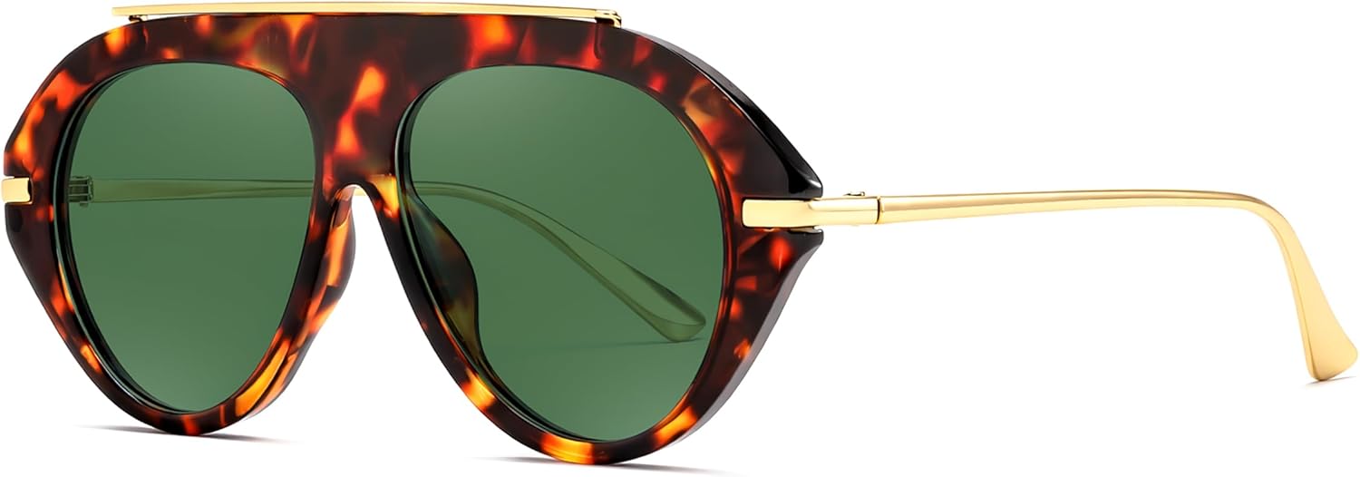 Солнцезащитные очки-авиаторы FEISEDY в стиле ретро для женщин и мужчин, модные, увеличенного размера, в винтажном стиле 70-х, металлические, артикул B0408, Leopard Frame Green Lens
Солнцезащитные очки-авиаторы FEISEDY в стиле ретро для женщин и мужчин, модные, увеличенного размера, в винтажном стиле 70-х, металлические, артикул B0408, Leopard Frame Green Lens