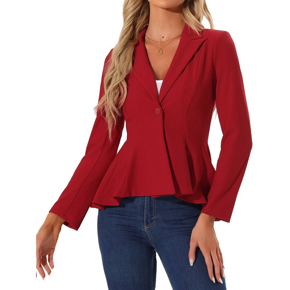 Блейзер с баской для женщин, нарядный деловой повседневный деловой пиджак на одной пуговице ALLEGRA K, красный
Блейзер с баской для женщин, нарядный деловой повседневный деловой пиджак на одной пуговице ALLEGRA K, красный