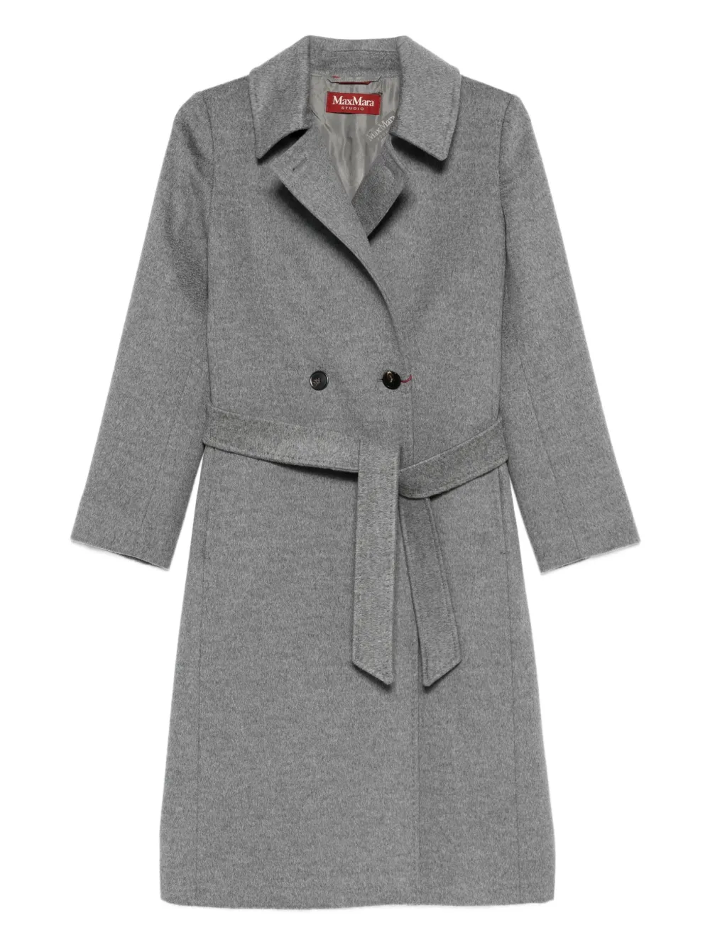 Двубортное пальто с поясом Max Mara, серый
Двубортное пальто с поясом Max Mara, серый