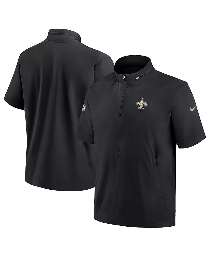 Мужская черная худи с молнией на четверть и короткими рукавами New Orleans Saints Sideline Coach Nike
Мужская черная худи с молнией на четверть и короткими рукавами New Orleans Saints Sideline Coach Nike