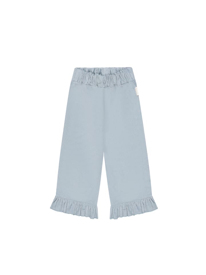 Leevje Вельветовые брюки с широкими штанинами и оборками по низу, светло-голубого цвета
Leevje Вельветовые брюки с широкими штанинами и оборками по низу, светло-голубого цвета