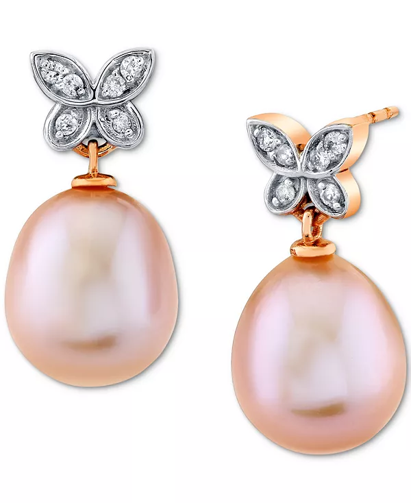 Серьги-Бабочки из розового барочного культивированного пресноводного жемчуга (9 мм) и бриллиантов (1/10 карата) из 14-каратного розового золота Macy'S, gold
Серьги-Бабочки из розового барочного культивированного пресноводного жемчуга (9 мм) и бриллиантов (1/10 карата) из 14-каратного розового золота Macy'S, gold