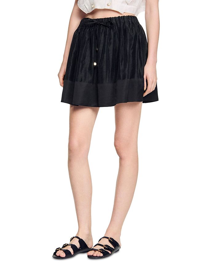 Короткая юбка из двух материалов Sandro, черный
Короткая юбка из двух материалов Sandro, черный