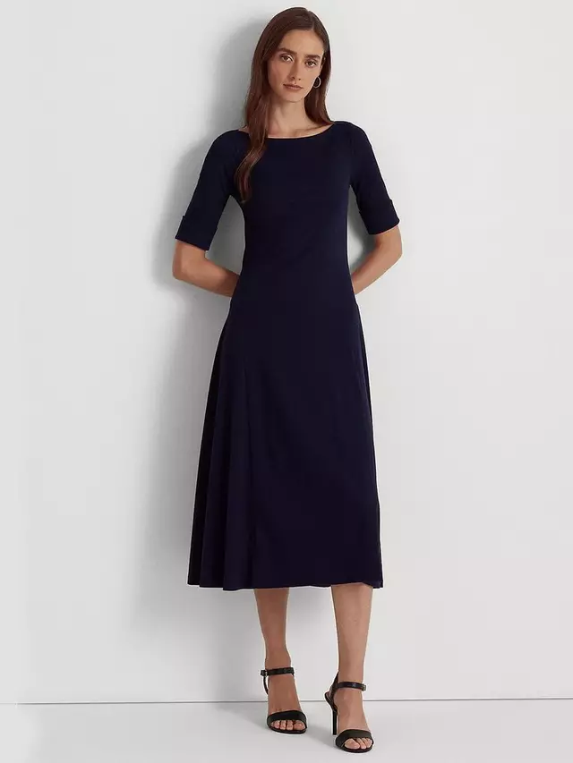 Платье Ralph Lauren Lauren Ralph Lauren Munzie Fit & Flare Jersey, цвет lighthouse navy 
Платье Ralph Lauren Lauren Ralph Lauren Munzie Fit & Flare Jersey, цвет lighthouse navy