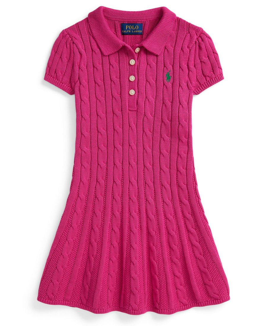 Детское платье-свитер с короткими рукавами и косами, размеры 2T-6X Polo Ralph Lauren, College Pink
Детское платье-свитер с короткими рукавами и косами, размеры 2T-6X Polo Ralph Lauren, College Pink