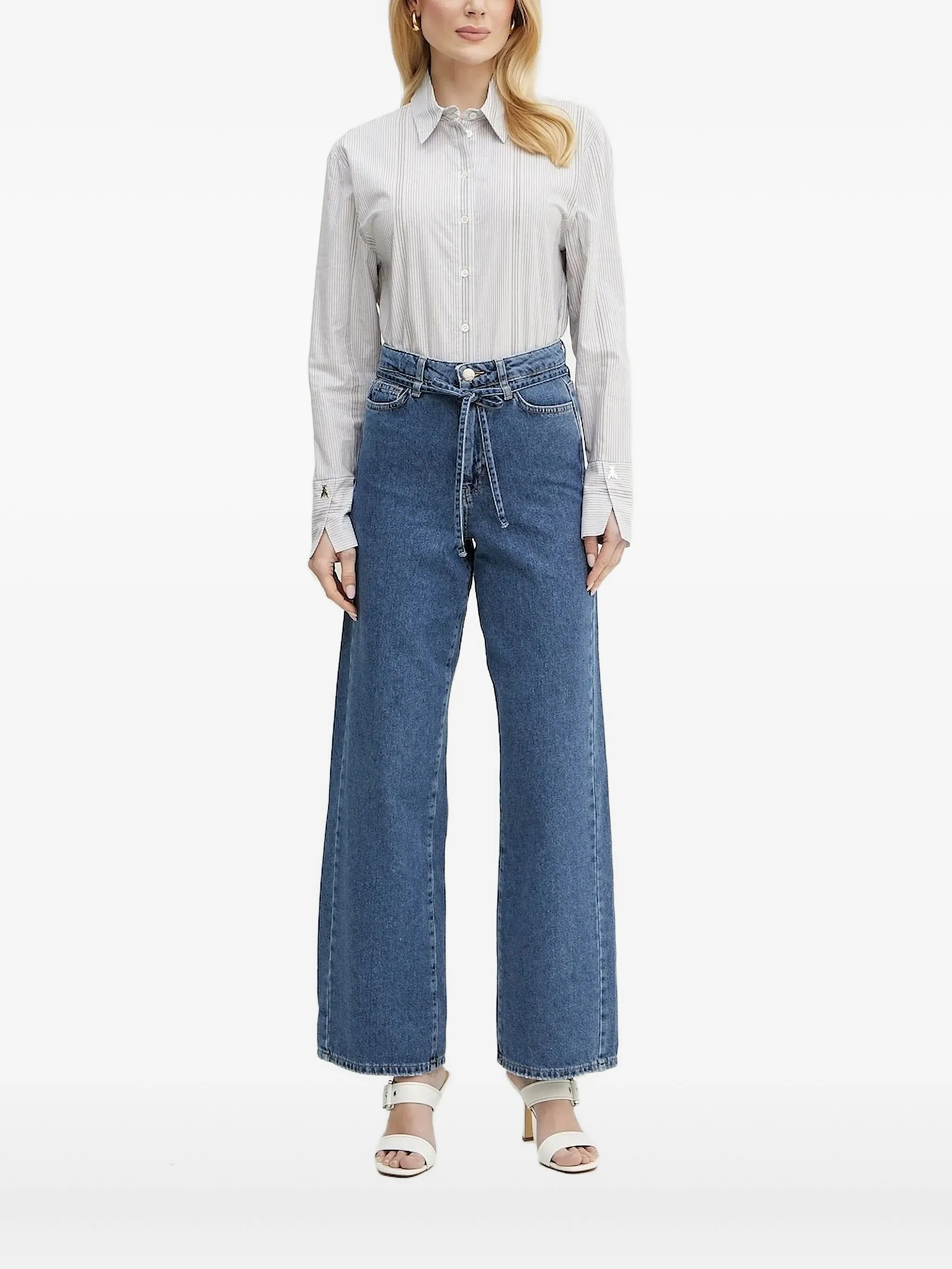 Декорированная рубашка в полоску Patrizia Pepe, серый
Декорированная рубашка в полоску Patrizia Pepe, серый