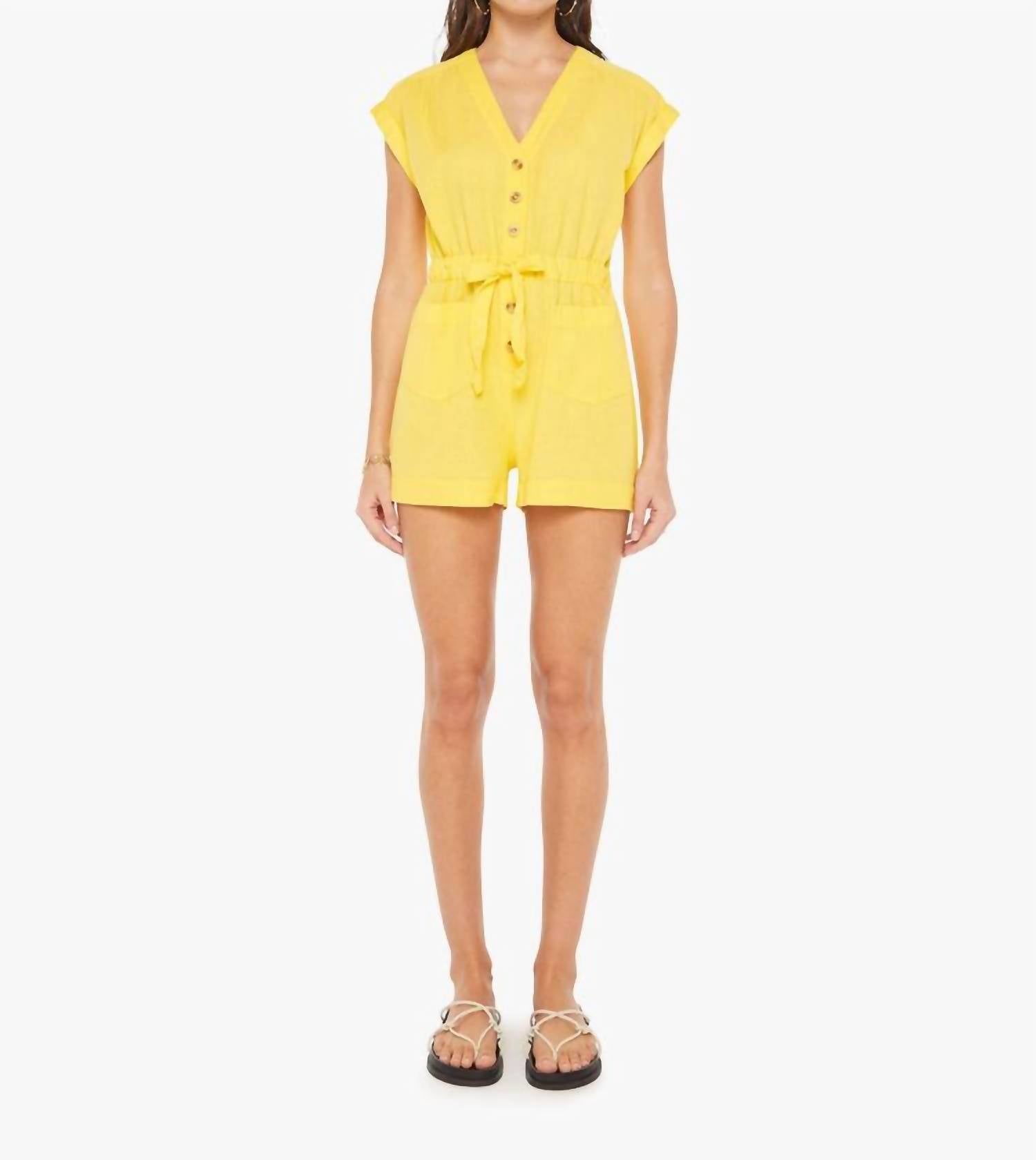 Комбинезон Long Story Short в примулово-желтом цвете Mother
Комбинезон Long Story Short в примулово-желтом цвете Mother