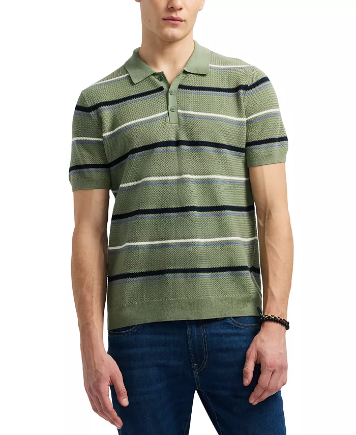 Мужской вязаный поло с коротким рукавом и полосками Winder Buffalo David Bitton, зеленый
Мужской вязаный поло с коротким рукавом и полосками Winder Buffalo David Bitton, зеленый