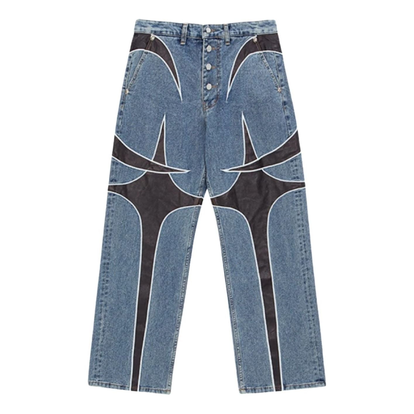 Джинсовые кожаные брюки Thug Club TC, синие
Джинсовые кожаные брюки Thug Club TC, синие