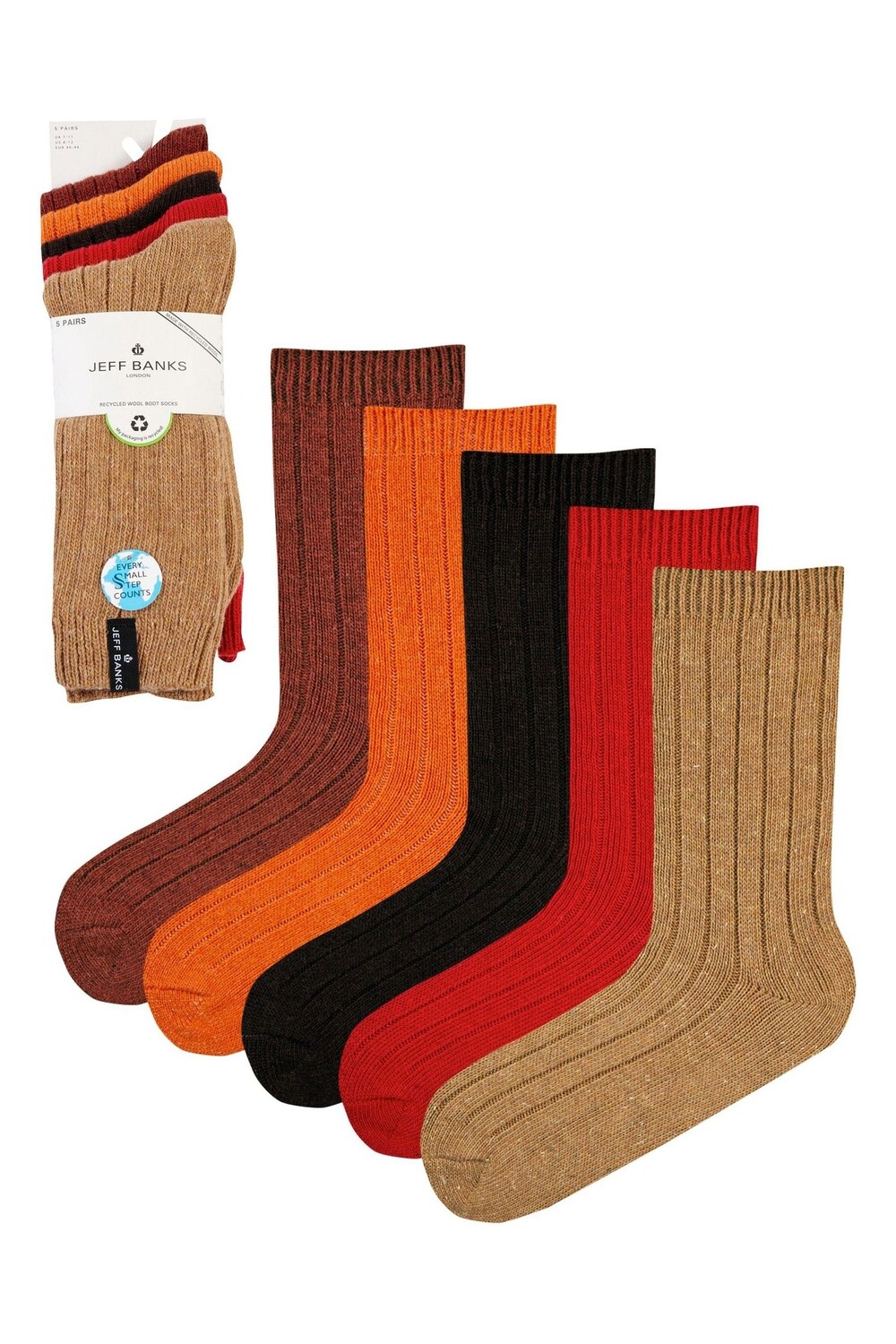 Носки с толстой вязкой в рубчик, 5 пар в упаковке Jeff Banks, оранжевый
Носки с толстой вязкой в рубчик, 5 пар в упаковке Jeff Banks, оранжевый