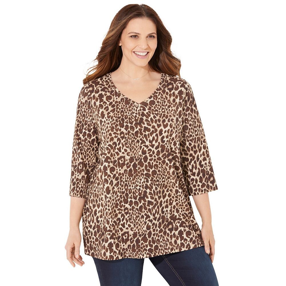 Женская футболка Suprema размера плюс с v-образным вырезом и рукавами 3/4 Catherines, цвет Classic Animal Neutral
Женская футболка Suprema размера плюс с v-образным вырезом и рукавами 3/4 Catherines, цвет Classic Animal Neutral