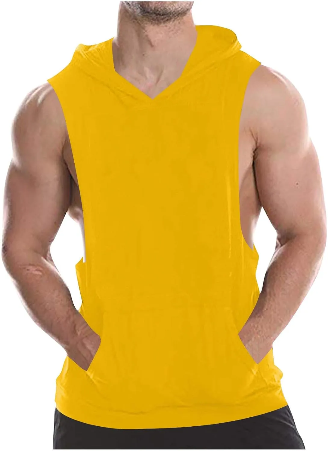 Мужская толстовка с капюшоном без рукавов Cotton Muscle Cut Off с карманами
Мужская толстовка с капюшоном без рукавов Cotton Muscle Cut Off с карманами