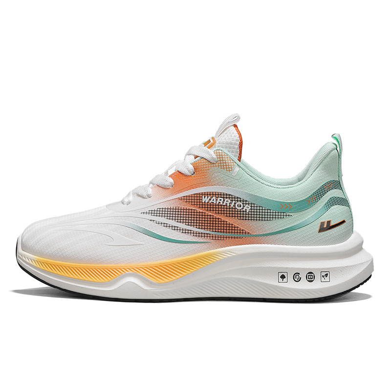 Warrior Cushioning Coverage Low-Top Мужские кроссовки для бела, бело-зелено-оранжевые
Warrior Cushioning Coverage Low-Top Мужские кроссовки для бела, бело-зелено-оранжевые