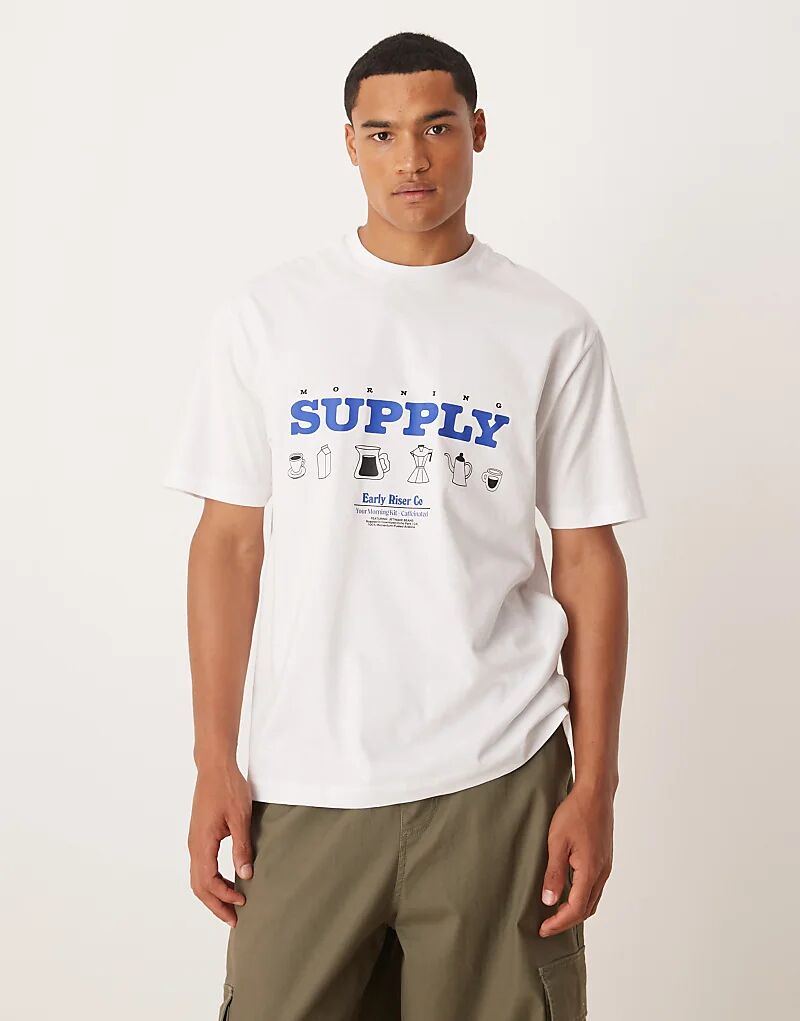 Свободная футболка ASOS DESIGN с принтом кофейни белого цвета
Свободная футболка ASOS DESIGN с принтом кофейни белого цвета