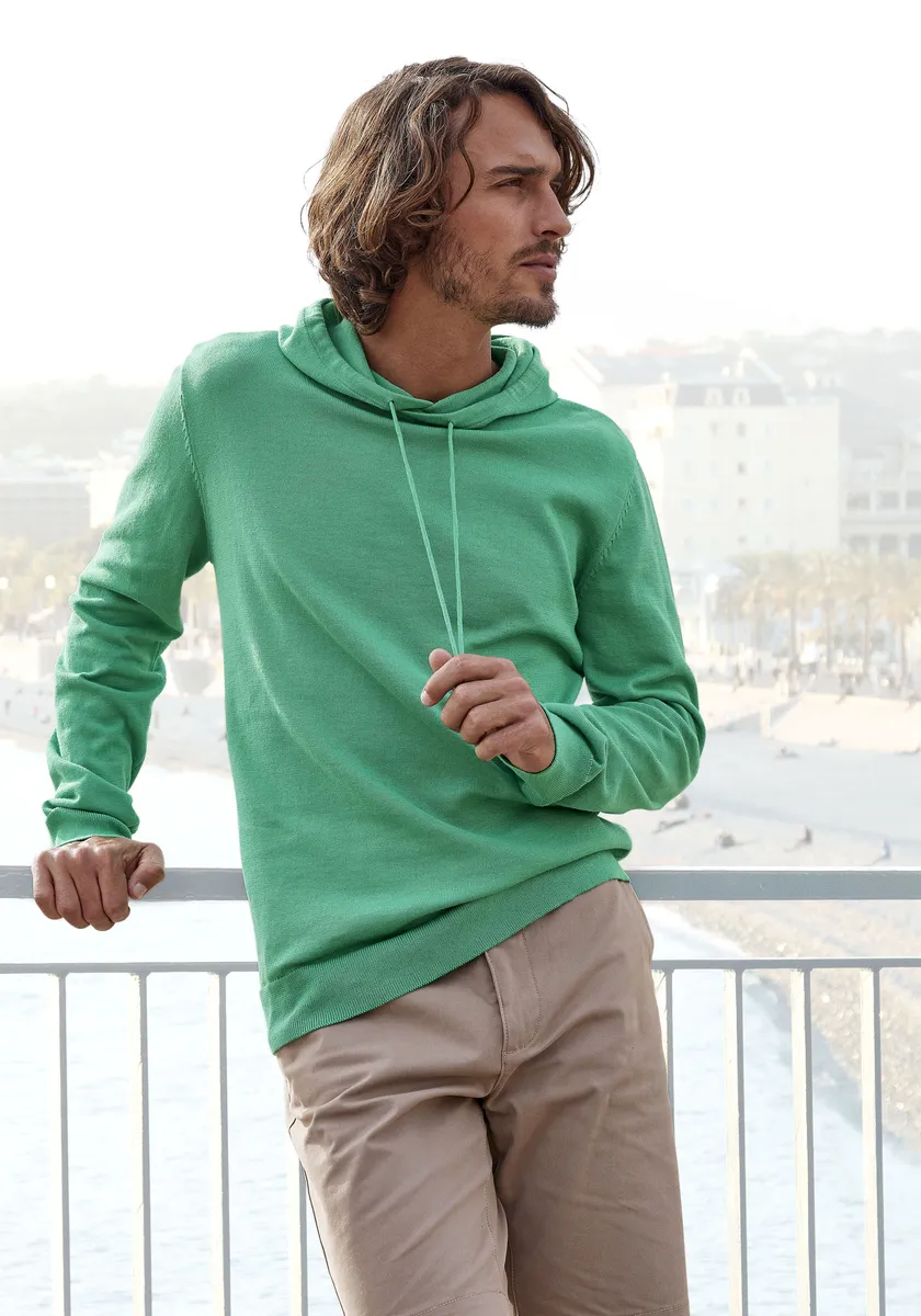 H.I.S вязаный свитер "с капюшоном, обычного кроя", свитер с круглым вырезом, тонкой вязки, смесовый хлопок, зеленый
H.I.S вязаный свитер "с капюшоном, обычного кроя", свитер с круглым вырезом, тонкой вязки, смесовый хлопок, зеленый