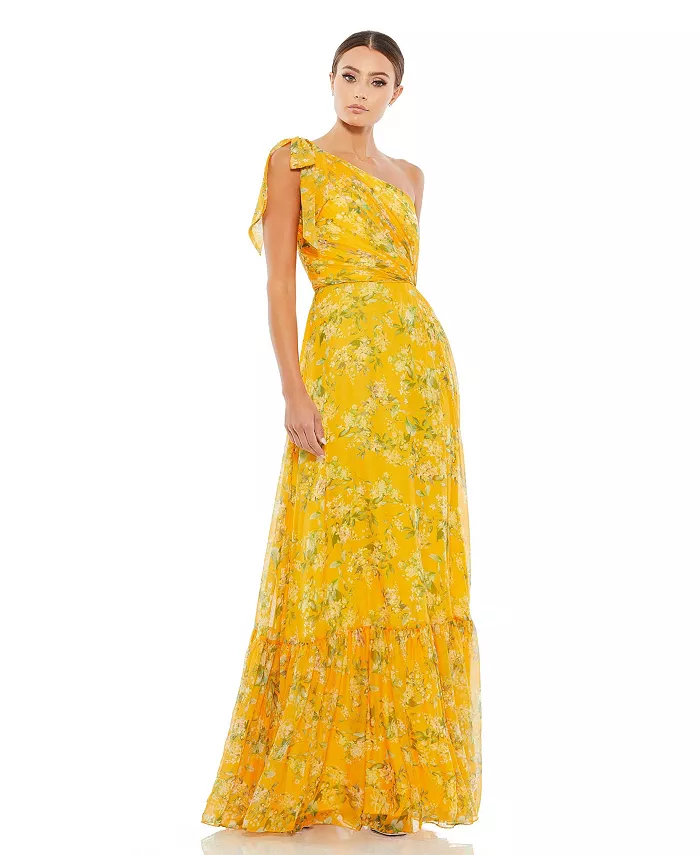 Женское платье макси Ieena с цветочным принтом, одно плечо и бант Mac Duggal, желтый
Женское платье макси Ieena с цветочным принтом, одно плечо и бант Mac Duggal, желтый
