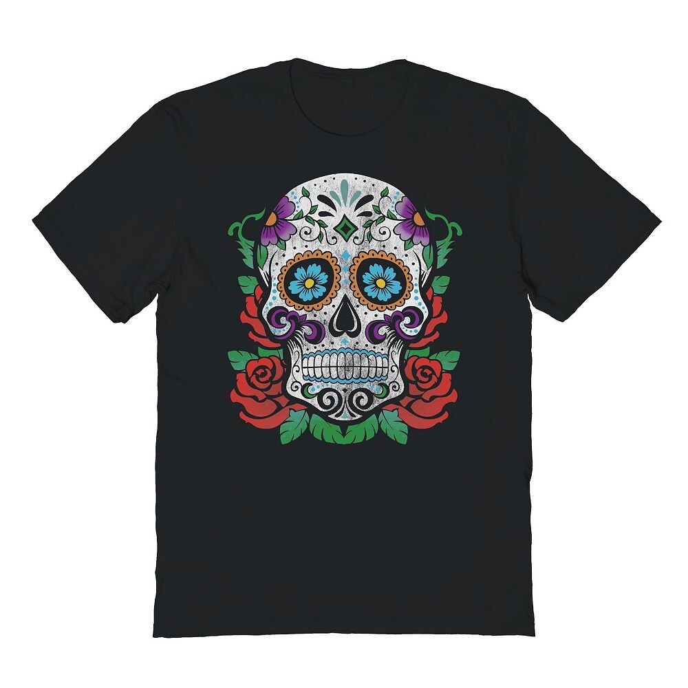 Мужская футболка с рисунком сахарного черепа на Хэллоуин Licensed Character, черный
Мужская футболка с рисунком сахарного черепа на Хэллоуин Licensed Character, черный