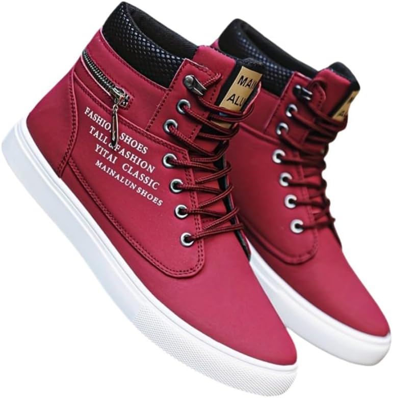 Мужские стильные высокие кеды на шнуровке, противоскользящие и удобные повседневные туфли, подходят для прогулок на улице и путешествий Fmshi, красный
Мужские стильные высокие кеды на шнуровке, противоскользящие и удобные повседневные туфли, подходят для прогулок на улице и путешествий Fmshi, красный
