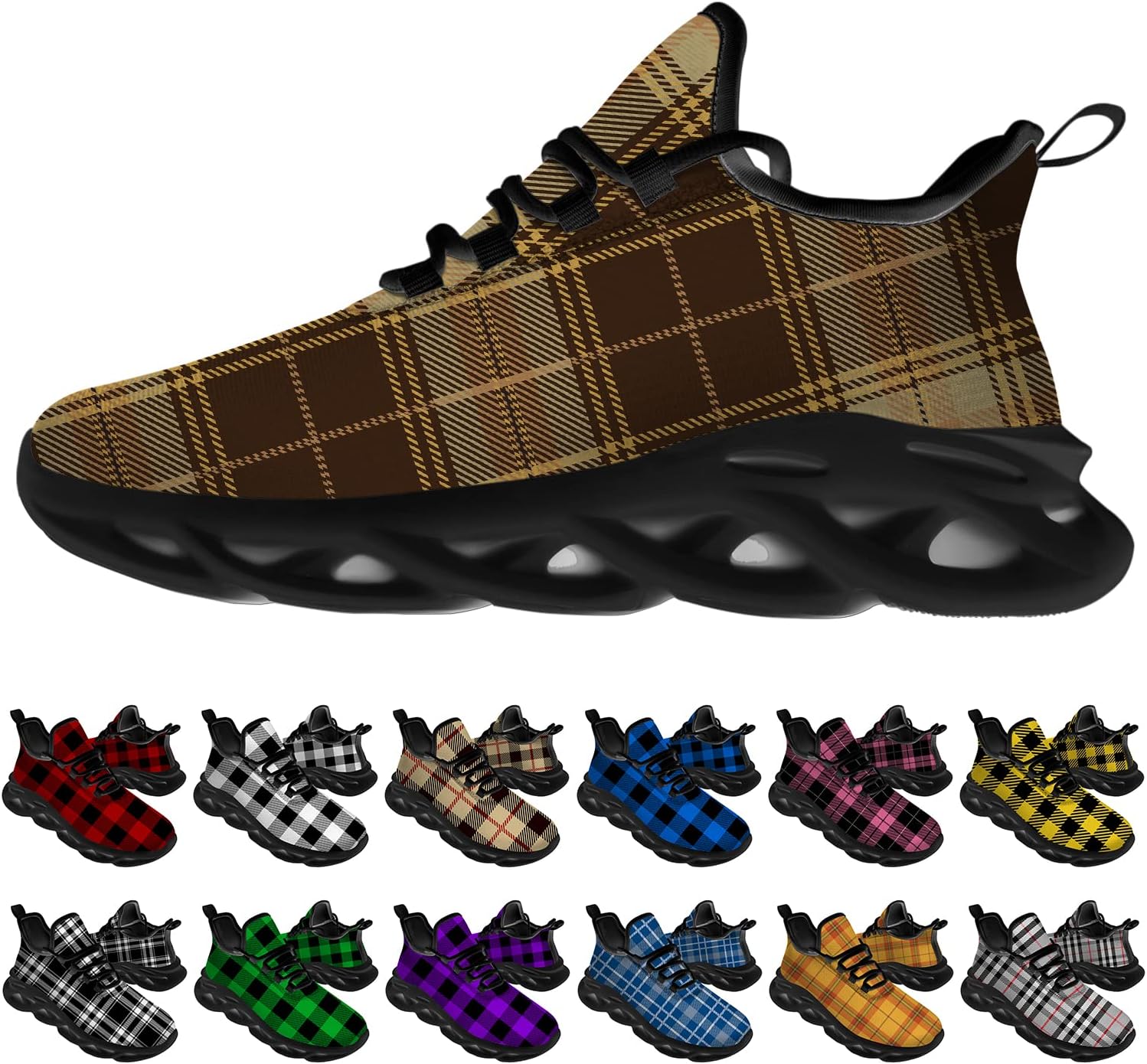 Кроссовки Ciadoon Plaid для мужчин и женщин, обувь для бега по дороге, спортивная обувь для ходьбы, тенниса, кроссовки для занятий спортом, подарки для мальчиков и девочек, коричневый
Кроссовки Ciadoon Plaid для мужчин и женщин, обувь для бега по дороге, спортивная обувь для ходьбы, тенниса, кроссовки для занятий спортом, подарки для мальчиков и девочек, коричневый