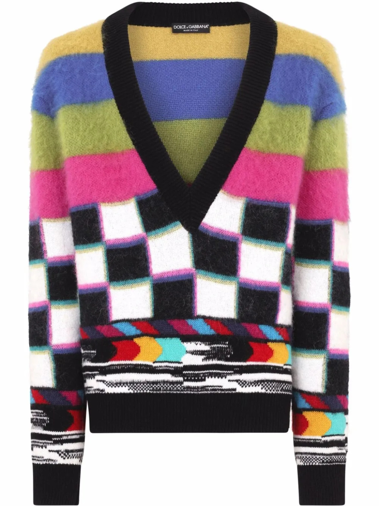 Dolce & Gabbana джемпер вязки интарсия с глубоким вырезом, белый
Dolce & Gabbana джемпер вязки интарсия с глубоким вырезом, белый