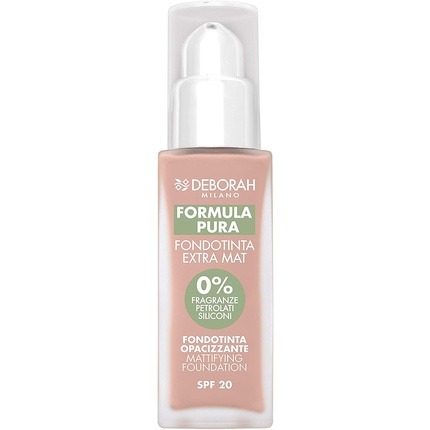 Тональная основа Extra Mat Pure Formula N.01 Fair SPF20 с антисебулярными и антиблесковыми активными веществами для экстраматового покрытия - ударопрочная Deborah
Тональная основа Extra Mat Pure Formula N.01 Fair SPF20 с антисебулярными и антиблесковыми активными веществами для экстраматового покрытия - ударопрочная Deborah