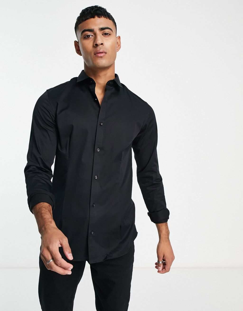 Черная элегантная эластичная рубашка супероблегающего кроя Jack & Jones Premium
Черная элегантная эластичная рубашка супероблегающего кроя Jack & Jones Premium