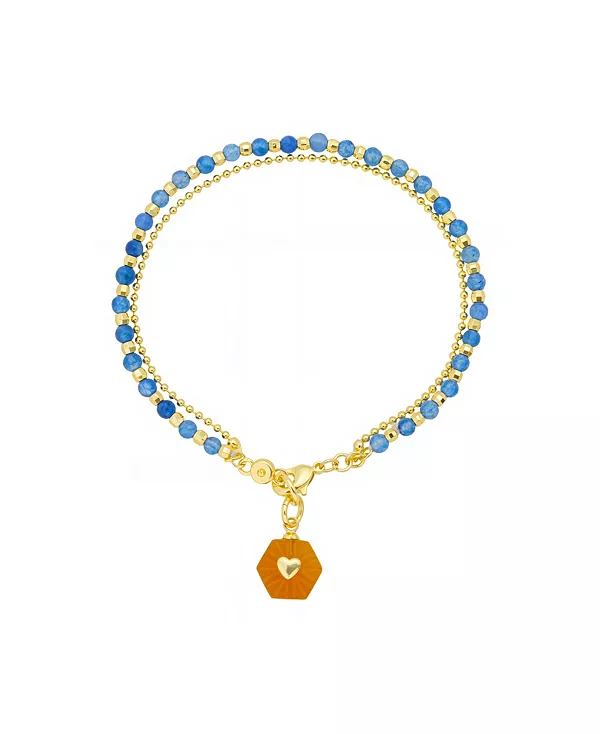Браслет из двухрядной цепочки с бусинами из окрашенного камня в форме сердца Unwritten, gold
Браслет из двухрядной цепочки с бусинами из окрашенного камня в форме сердца Unwritten, gold