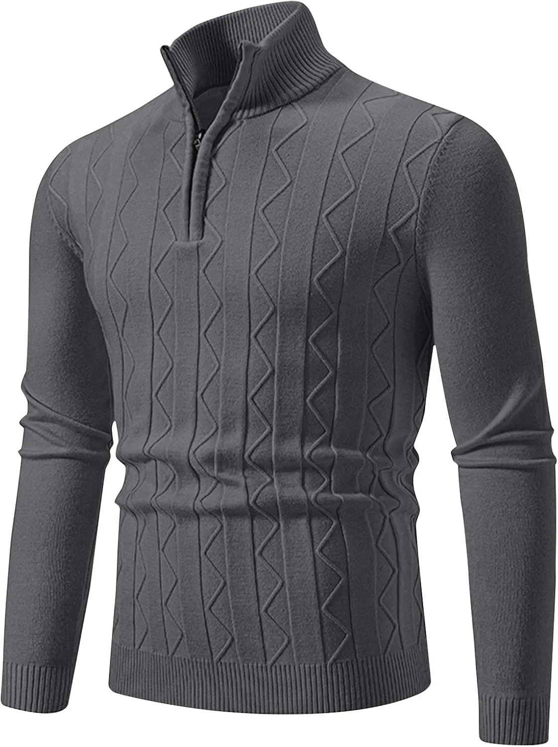 Мужской водолазка с рифлением и четвертью молнии
Мужской водолазка с рифлением и четвертью молнии