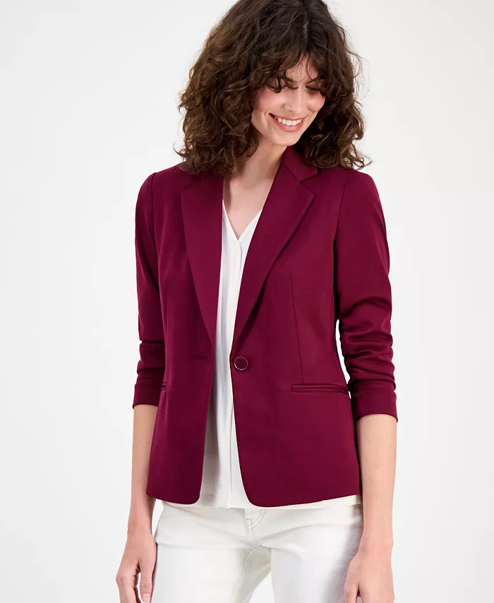 Женская куртка с присборенными рукавами и одной пуговицей, P/XXS-XL AK Anne Klein 
Женская куртка с присборенными рукавами и одной пуговицей, P/XXS-XL AK Anne Klein