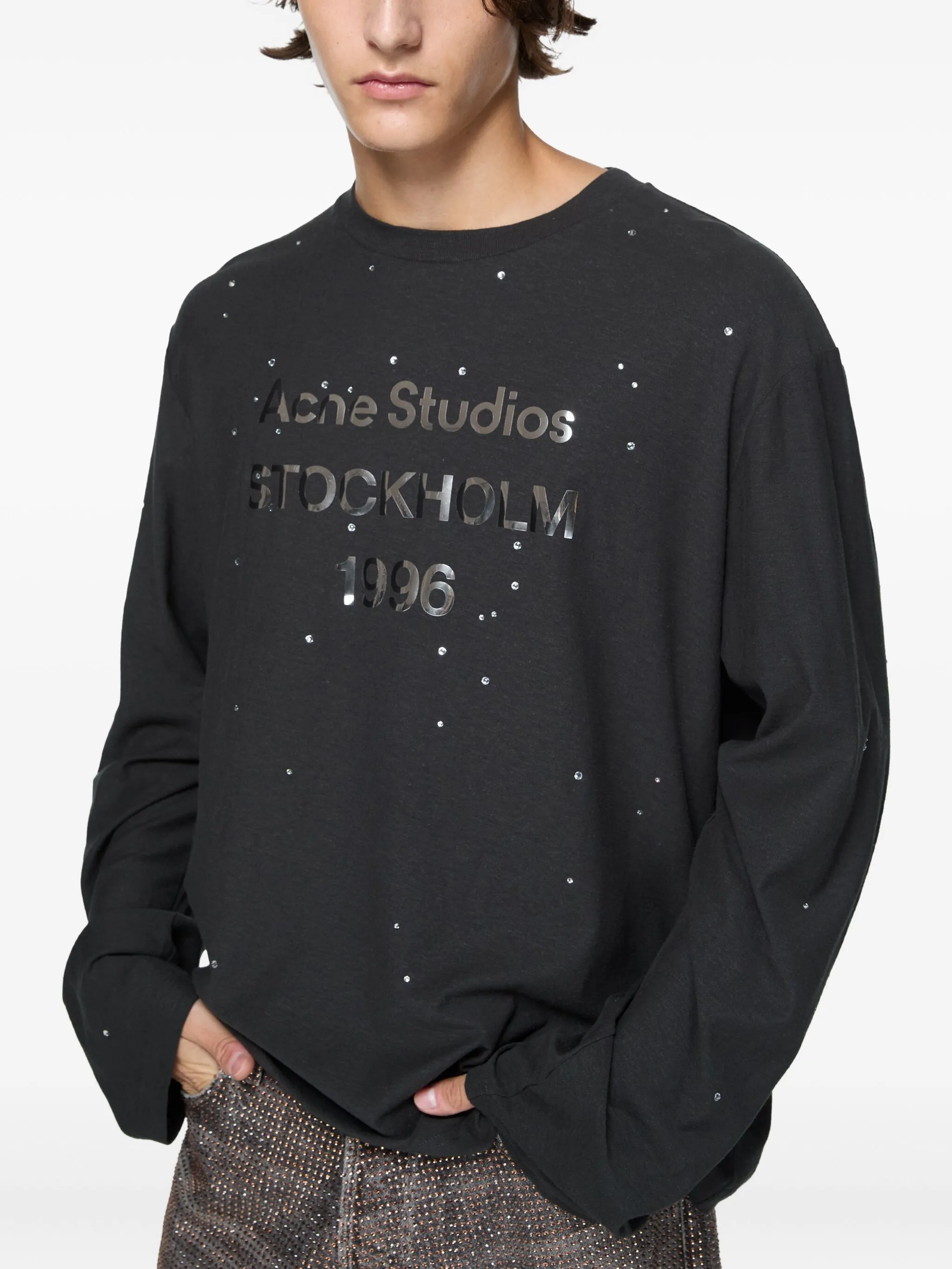 Футболка с длинным рукавом с логотипом Acne Studios, черный
Футболка с длинным рукавом с логотипом Acne Studios, черный