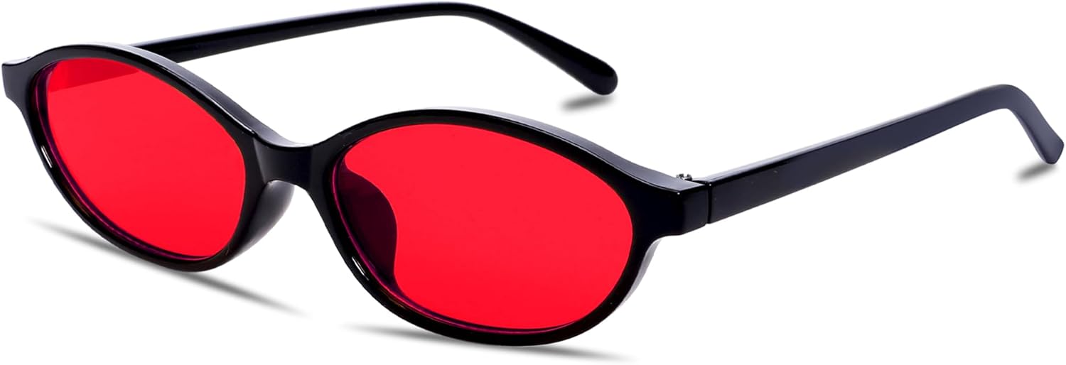 Ретро-солнцезащитные очки овальной формы для женщин, стильные «кошачий глаз» в стиле 90-х, легкие, узкие, модные, с защитой от УФ-излучения GUVIVI, Black Frame - Red Lens
Ретро-солнцезащитные очки овальной формы для женщин, стильные «кошачий глаз» в стиле 90-х, легкие, узкие, модные, с защитой от УФ-излучения GUVIVI, Black Frame - Red Lens