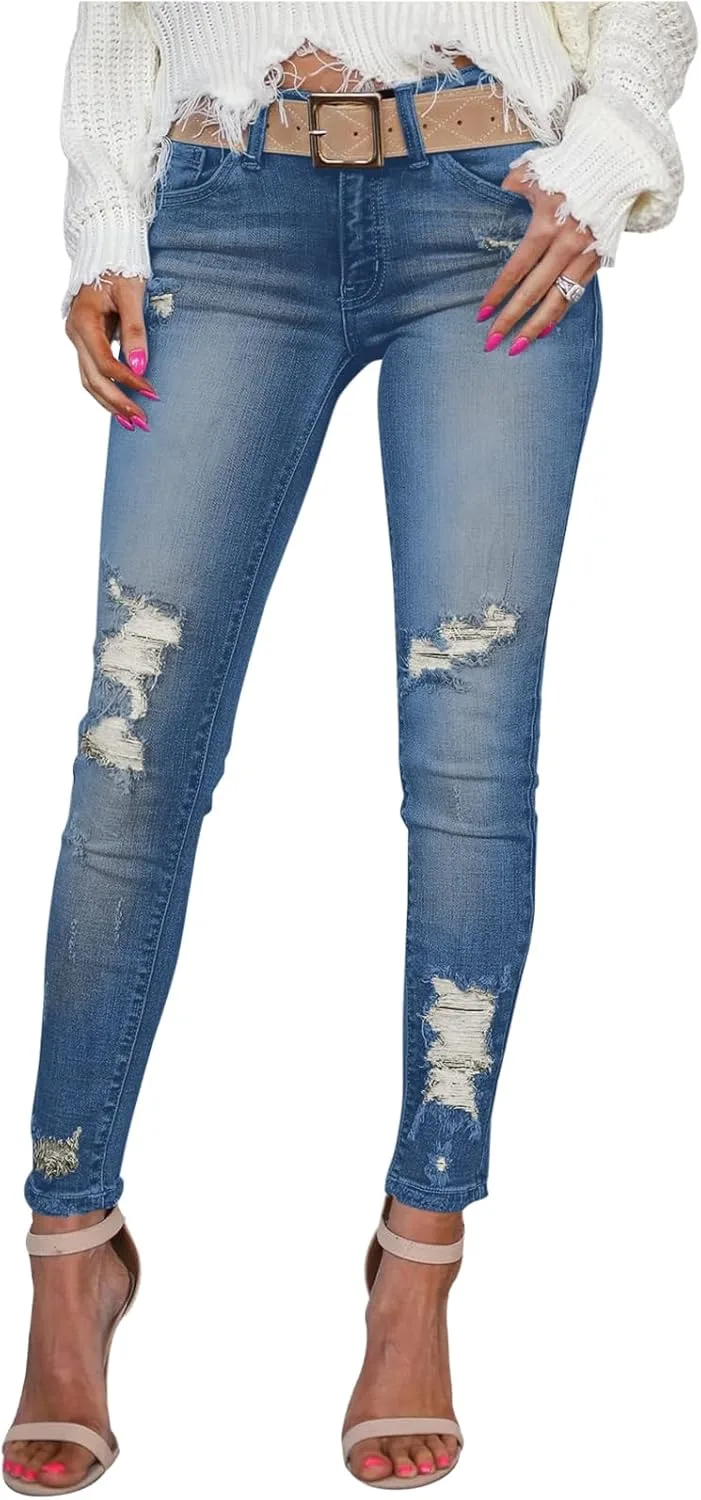 PerZeal женские скинни джинсы с потертостями, мид-уэйст
PerZeal женские скинни джинсы с потертостями, мид-уэйст