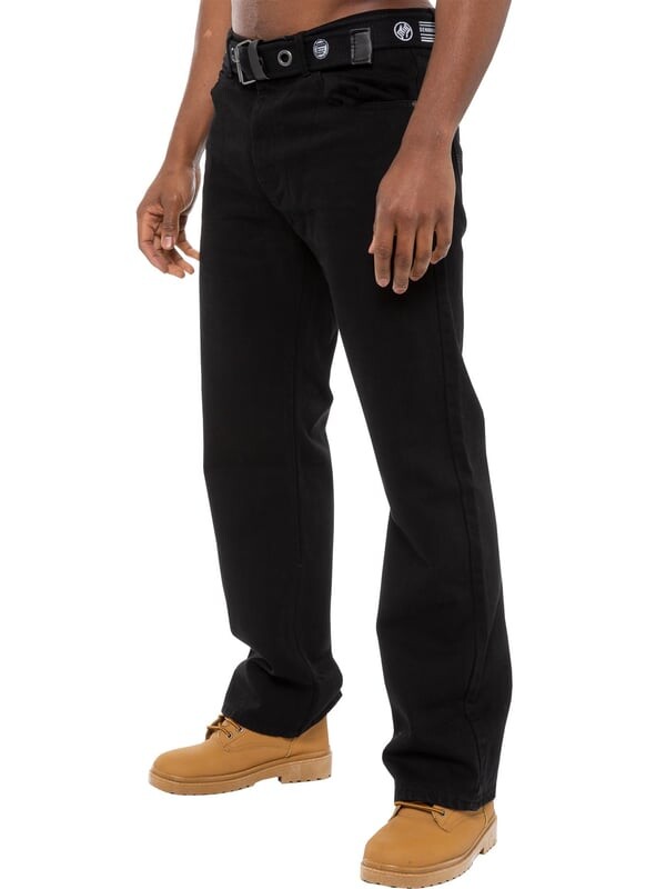 Мужские джинсы из денима обычного кроя с ремнем Enzo, черный 
Мужские джинсы из денима обычного кроя с ремнем Enzo, черный