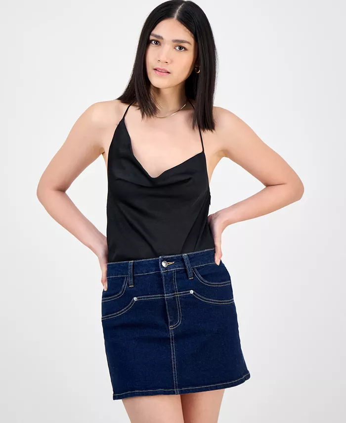 Женский атласный боди без рукавов с воротником-хомут Bar III, черный
Женский атласный боди без рукавов с воротником-хомут Bar III, черный