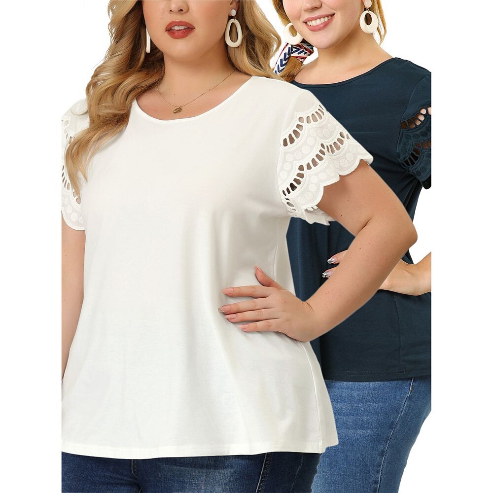 Женская летняя элегантная рабочая блузка с короткими рукавами и кружевной вставкой больших размеров Agnes Orinda, цвет Dark Blue White
Женская летняя элегантная рабочая блузка с короткими рукавами и кружевной вставкой больших размеров Agnes Orinda, цвет Dark Blue White