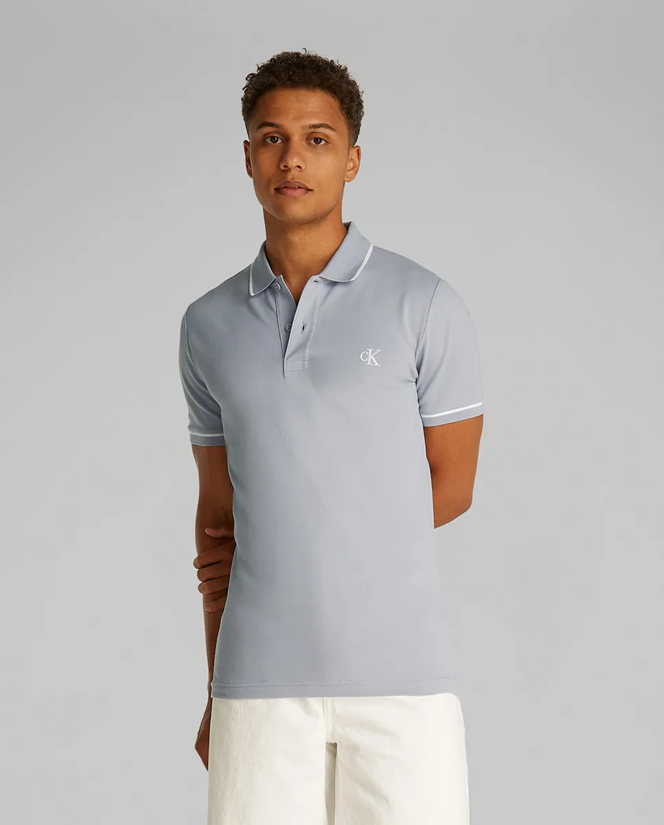 Мужская рубашка поло с коротким рукавом и логотипом Calvin Klein Jeans, сиреневый 
Мужская рубашка поло с коротким рукавом и логотипом Calvin Klein Jeans, сиреневый