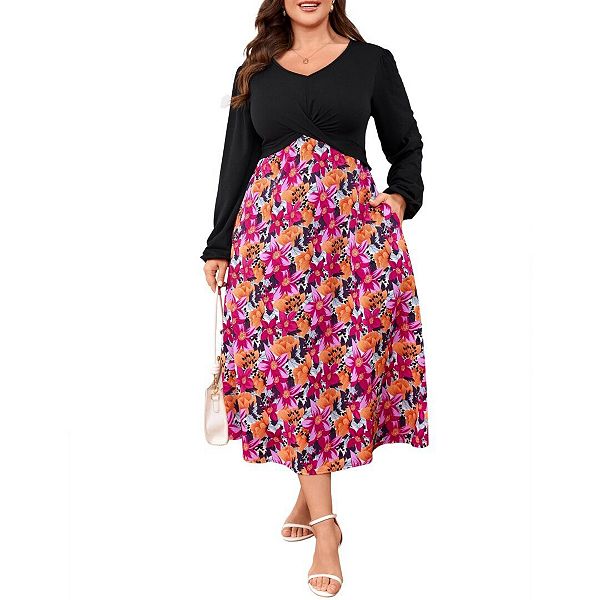 Женское повседневное платье plus size с v-образным вырезом, длинным рукавом и цветочным принтом a-line Yesfashion, Red
Женское повседневное платье plus size с v-образным вырезом, длинным рукавом и цветочным принтом a-line Yesfashion, Red