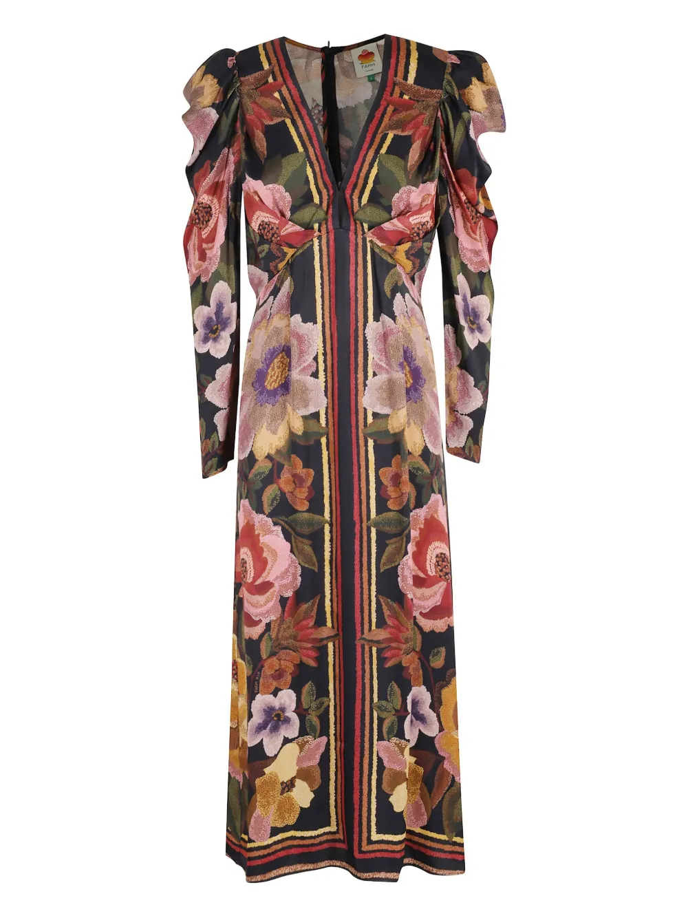 Миди-платье с цветочным принтом и оборками Farm Rio, черный
Миди-платье с цветочным принтом и оборками Farm Rio, черный