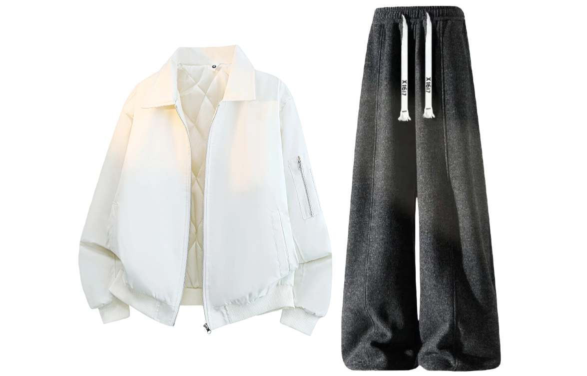 Повседневный спортивный костюм Unisex с лацканами утолщенный X1617, бежевый puffer jacket+черный fleece-lined pants
Повседневный спортивный костюм Unisex с лацканами утолщенный X1617, бежевый puffer jacket+черный fleece-lined pants