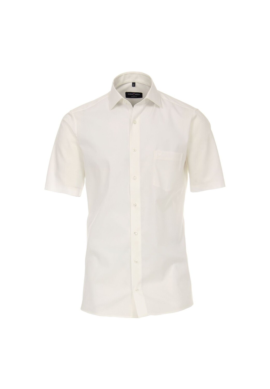 Мужская деловая рубашка с короткими рукавами, однотонная, современного кроя CASAMODA, цвет Weißbeige