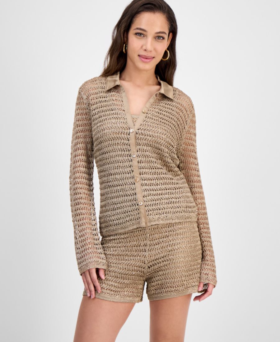 Женская вязаная рубашка Bella с декором GUESS, Wet Sand Multi
Женская вязаная рубашка Bella с декором GUESS, Wet Sand Multi