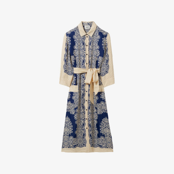 Платье длинное Claudie Pierlot с принтом, кремовый / синий
Платье длинное Claudie Pierlot с принтом, кремовый / синий