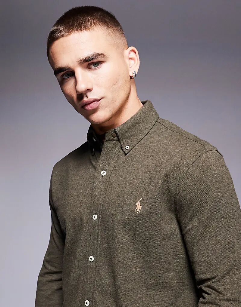 Рубашка пике с логотипом icon оливково-зеленого меланжевого цвета Polo Ralph Lauren
Рубашка пике с логотипом icon оливково-зеленого меланжевого цвета Polo Ralph Lauren