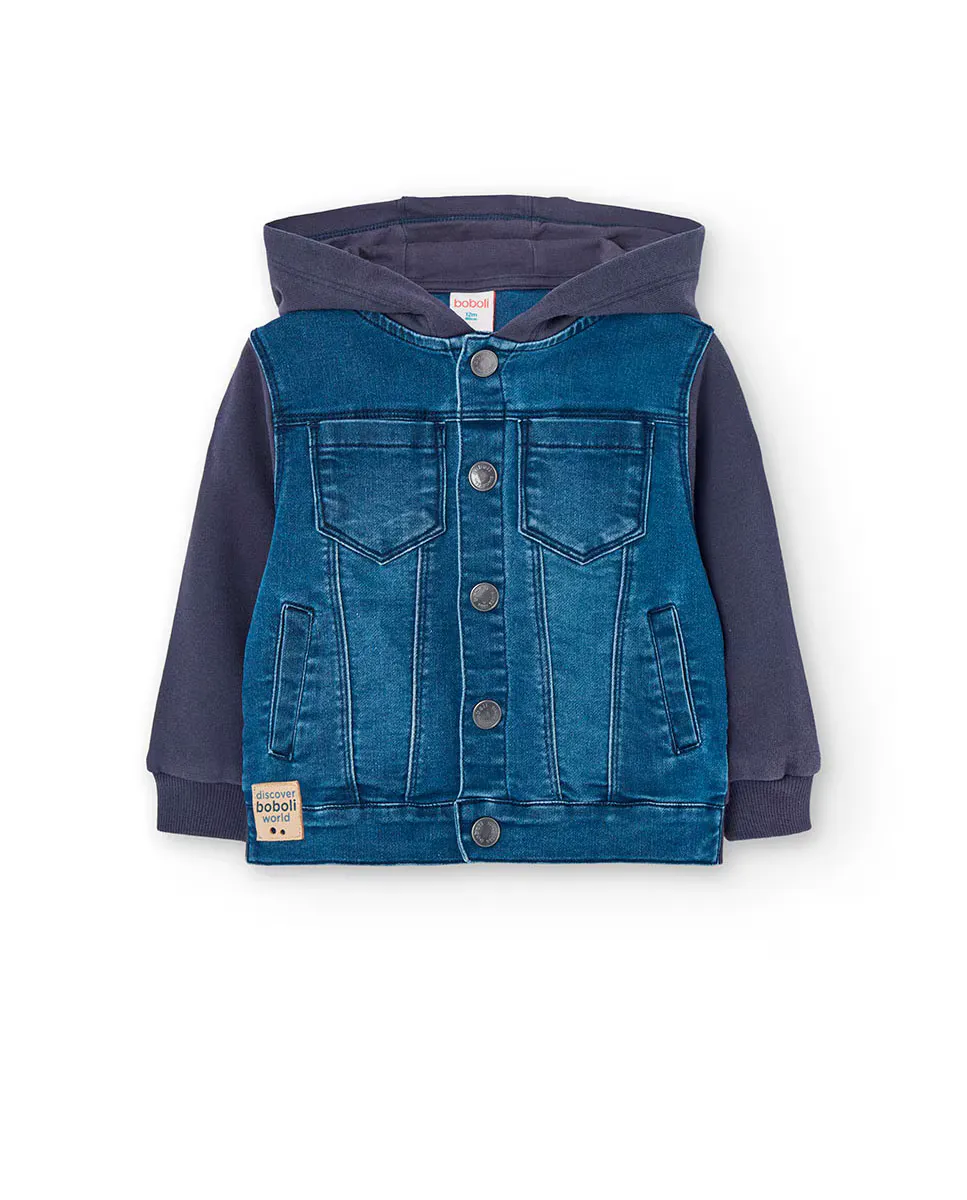 Комбинированная детская куртка с капюшоном Boboli, синий
Комбинированная детская куртка с капюшоном Boboli, синий