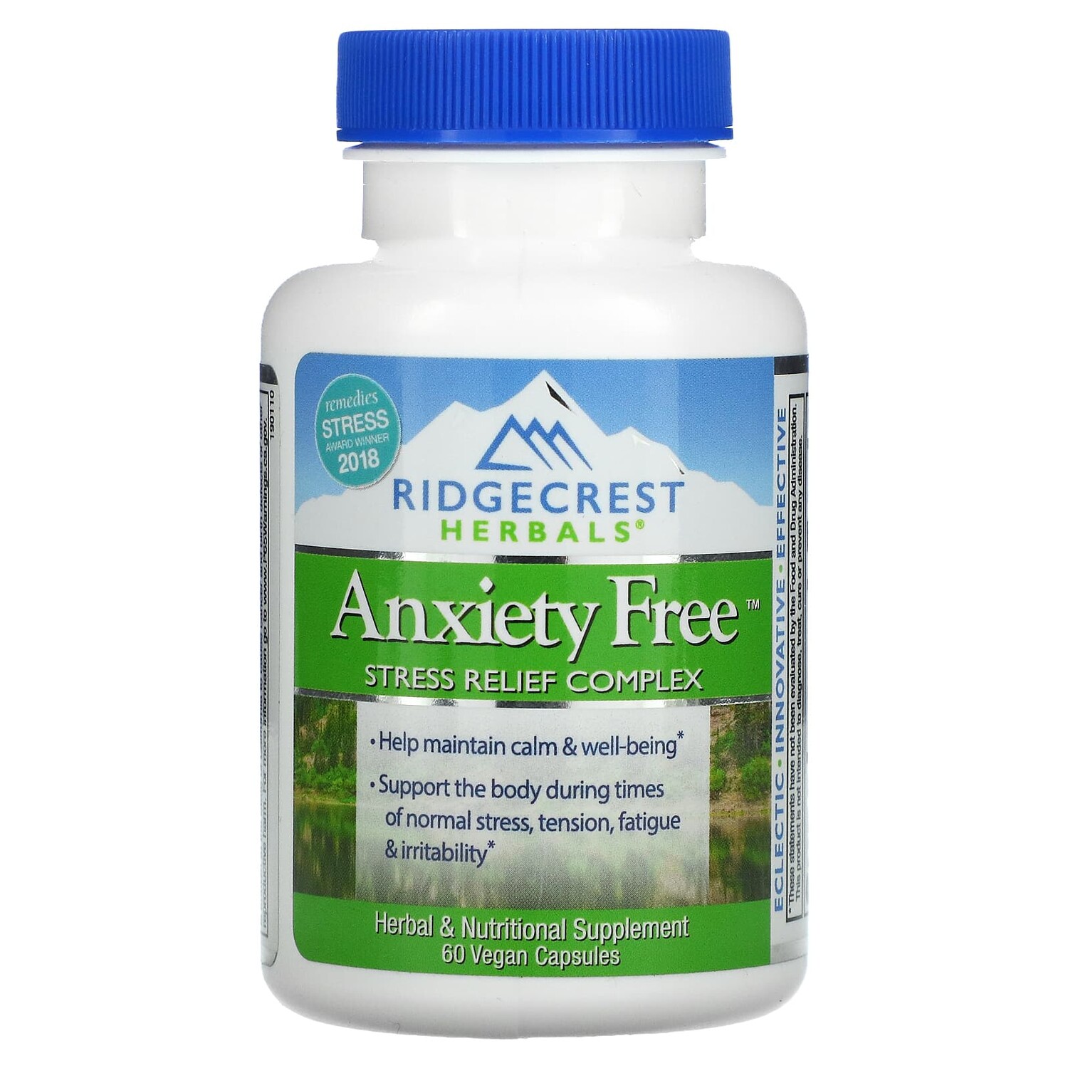 RidgeCrest Herbals Комплекс для избавления от тревоги и стресса 60 веганских капсул
RidgeCrest Herbals Комплекс для избавления от тревоги и стресса 60 веганских капсул