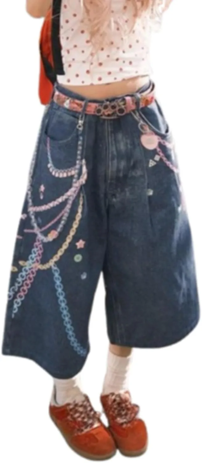 CUTEGAL Y2K джинсы-шорты для женщин, мешковатые, с принтом, деним, широкие
CUTEGAL Y2K джинсы-шорты для женщин, мешковатые, с принтом, деним, широкие