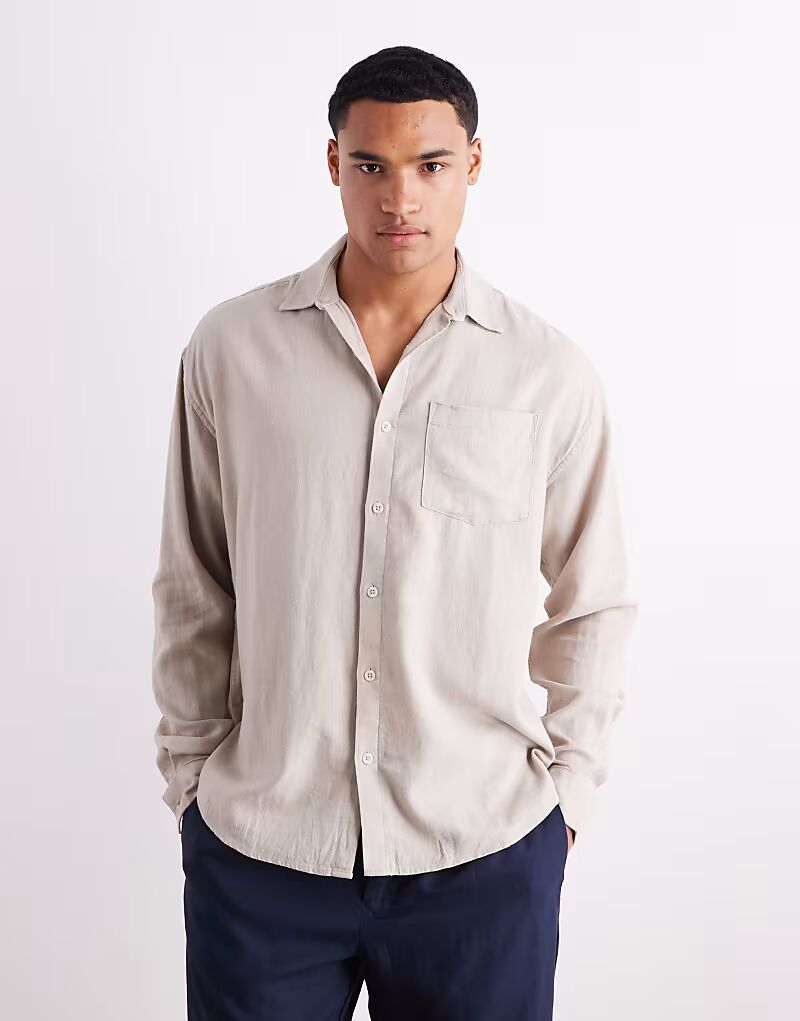 Рубашка с длинными рукавами и струящимся льняным принтом в цвете Stone New Look
Рубашка с длинными рукавами и струящимся льняным принтом в цвете Stone New Look