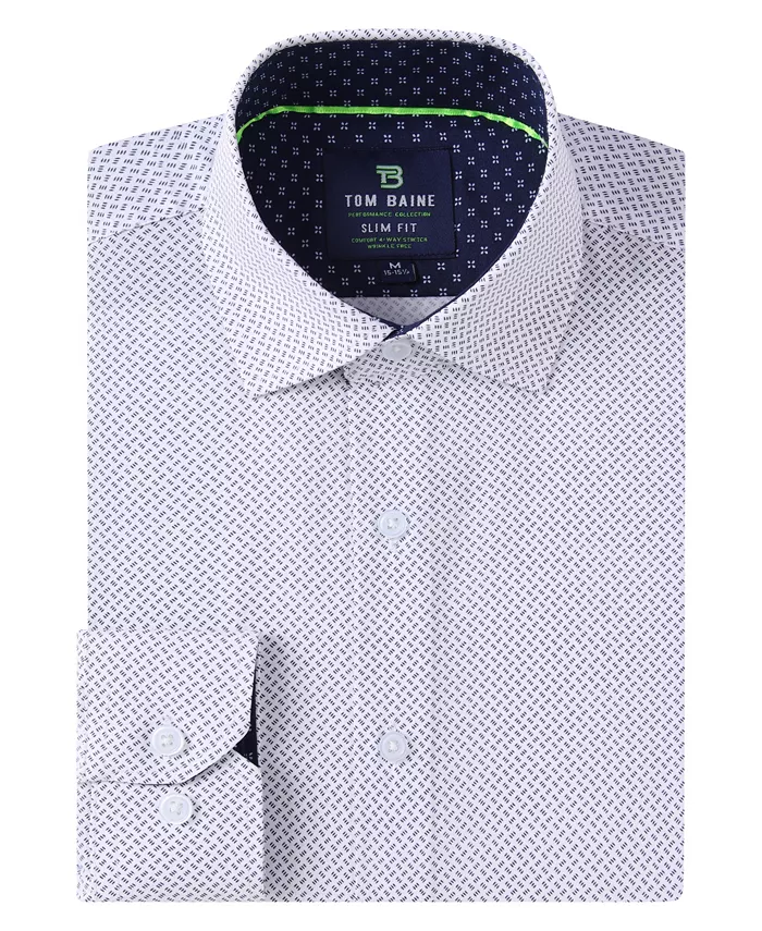 Мужская облегающая рубашка с длинным рукавом Performance в геометрическом стиле Tom Baine, белый
Мужская облегающая рубашка с длинным рукавом Performance в геометрическом стиле Tom Baine, белый